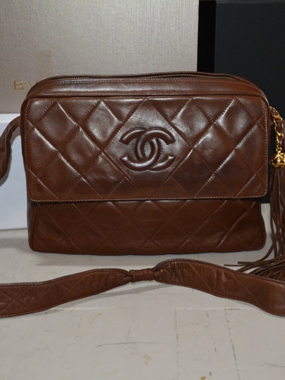 Vintage Chanel Quilted Leather Camera Bag